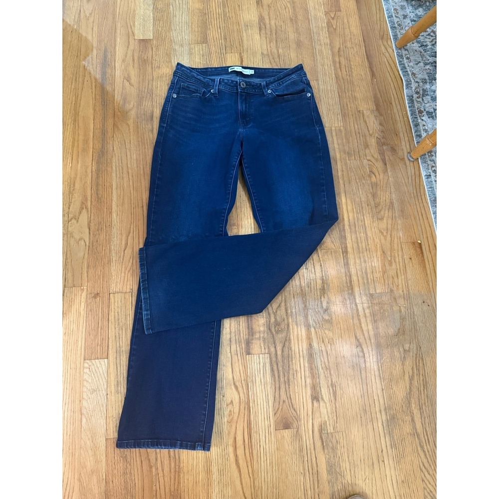 Levi's Bootcut Dark Blue Denim Jeans Stretch Button Zip 5-Pocket Women's 12L